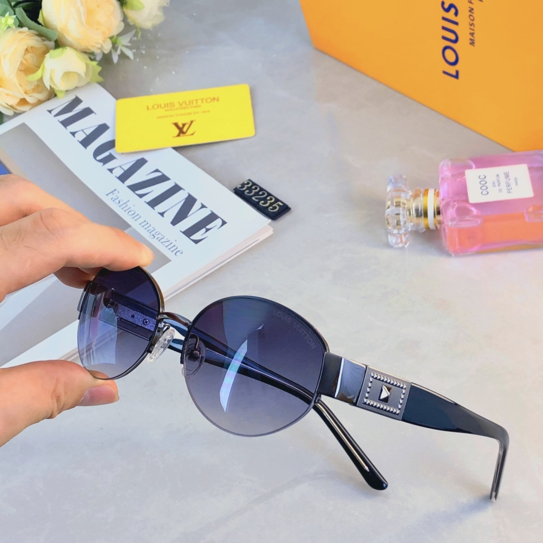 。。Louis vuitto*网红款椭圆形个性金属框墨镜女高级感复古太阳镜辣妹小框ins眼镜