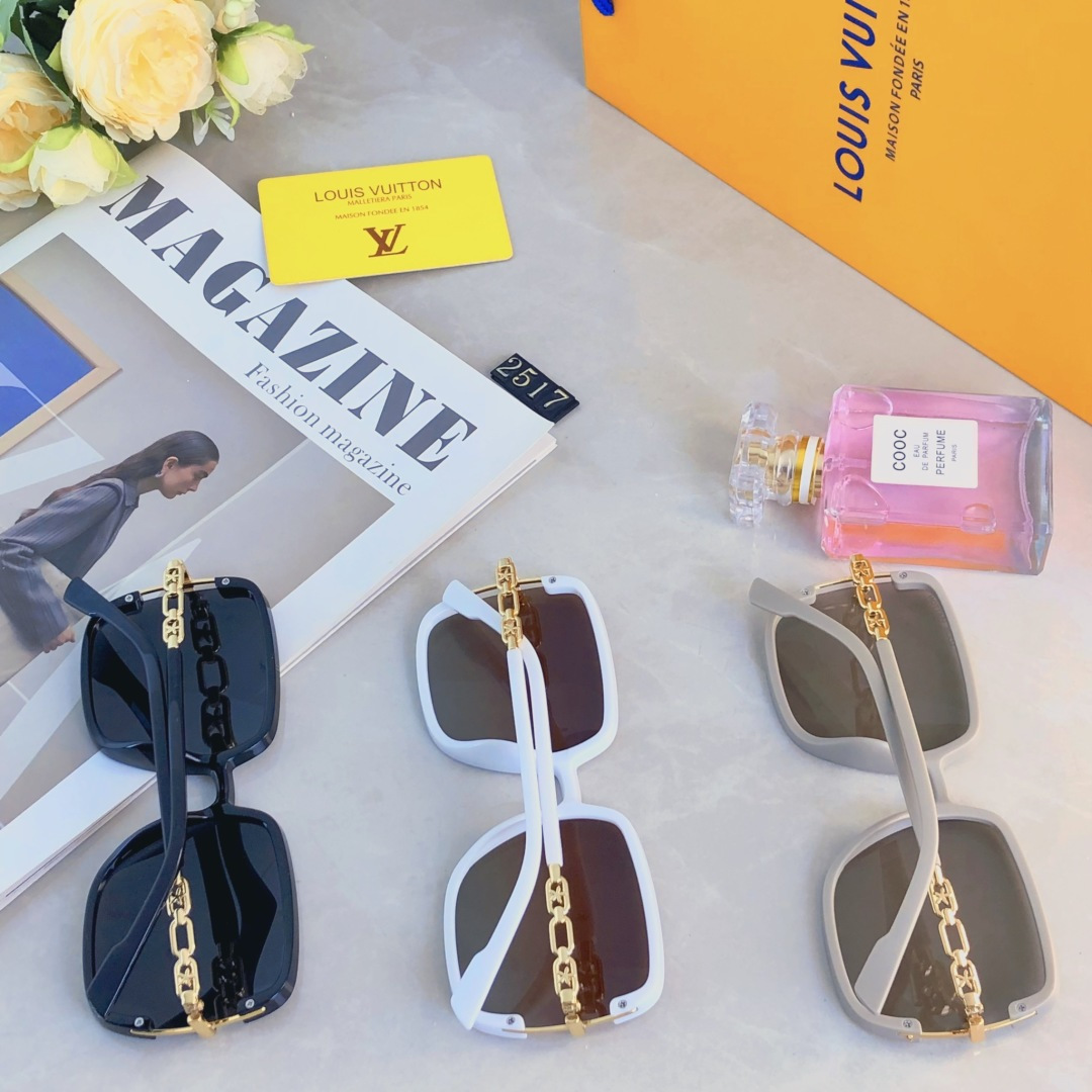 。。Louis vuitto*新款复古太阳镜韩版潮流百搭墨镜女网红街拍简约大框