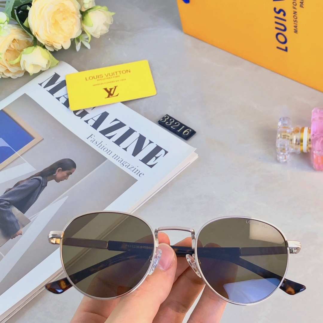 。。Louis vuitto*韩版金属椭圆框墨镜男女嘻哈凹造型拍照太阳镜出游防紫外线眼镜潮