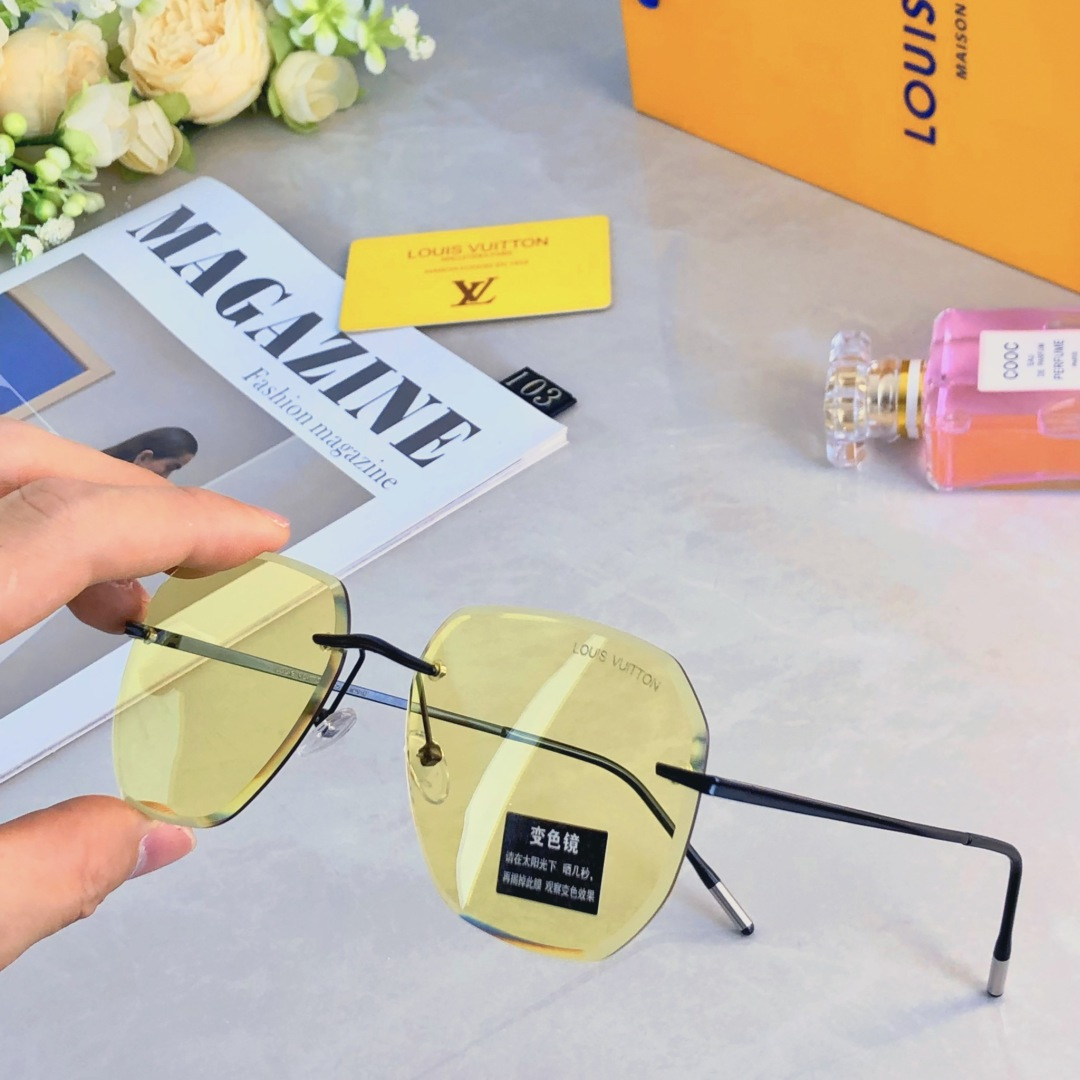 。。Louis vuitto*高清尼龙偏光太阳镜变色镜无框太阳镜眼镜钓鱼墨镜