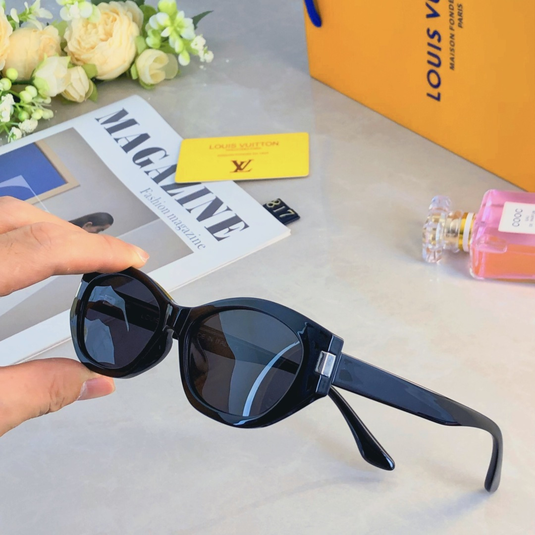 。。Louis vuitto*2025新款复古猫眼墨镜女款高级感潮辣妹度假偏光太阳眼镜圆脸显瘦