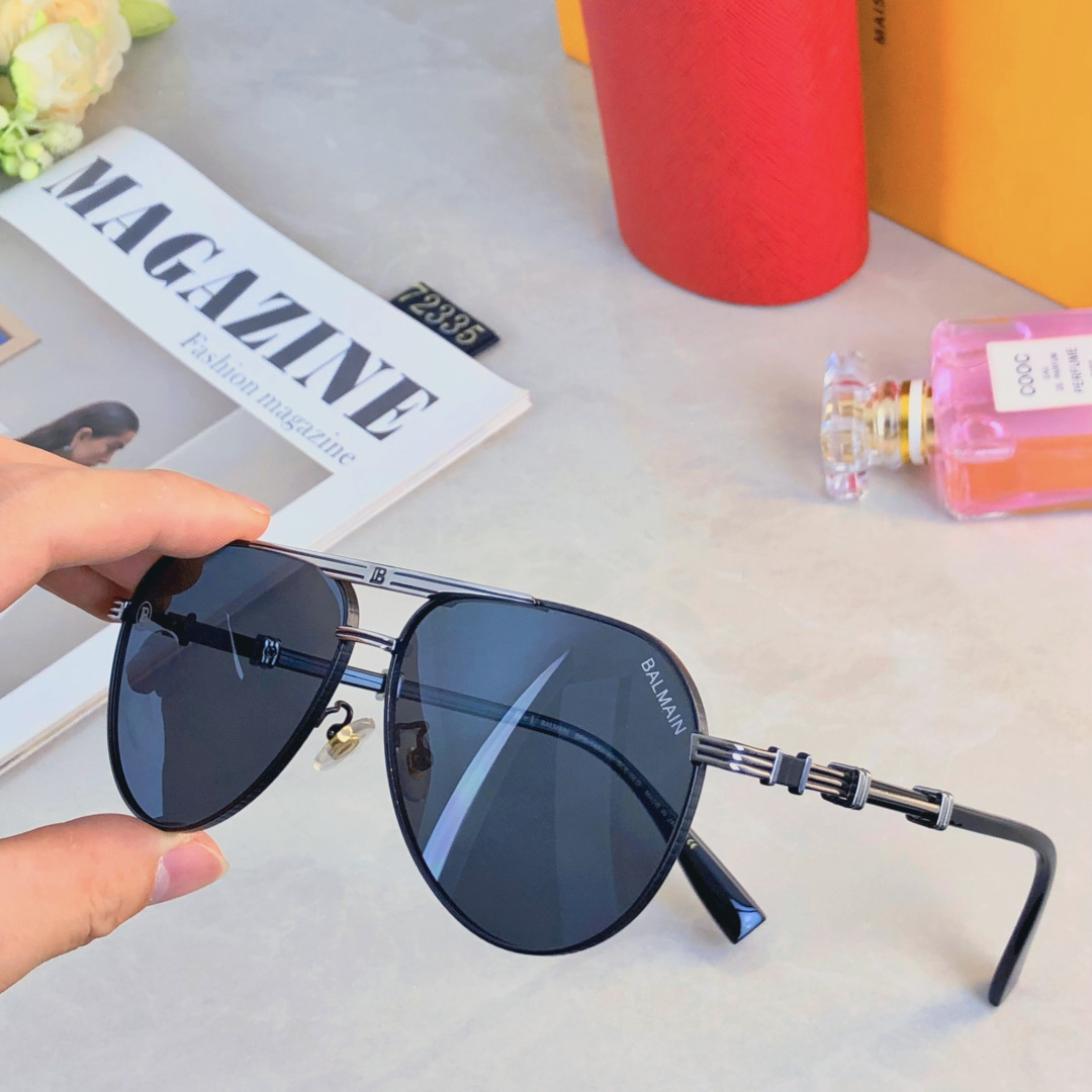 。。BALMAI*欧美复古男士朋克风墨镜金属双梁高端商务风格太阳镜UV400防晒