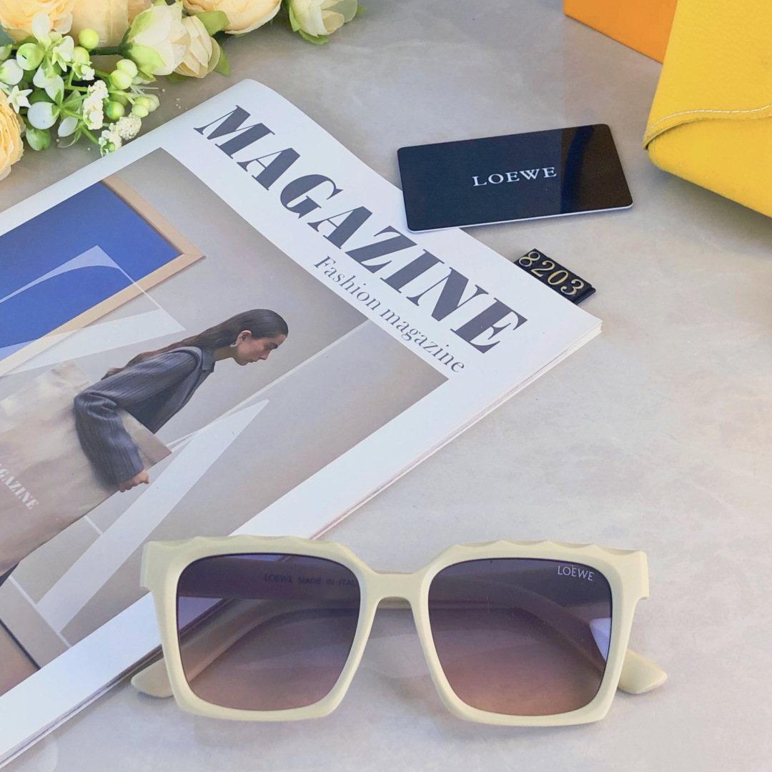 。。Loew*欧美网红女太阳镜方形街拍新款墨镜防紫外线ins粗框眼镜