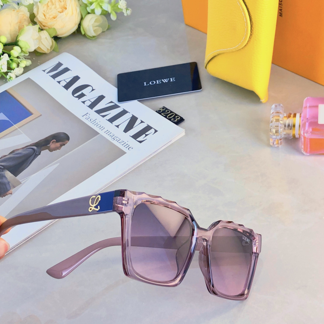 。。Loew*欧美网红女太阳镜方形街拍新款墨镜防紫外线ins粗框眼镜