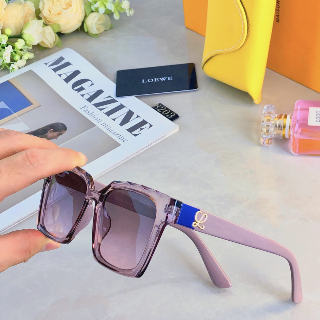 。。Loew*欧美网红女太阳镜方形街拍新款墨镜防紫外线ins粗框眼镜
