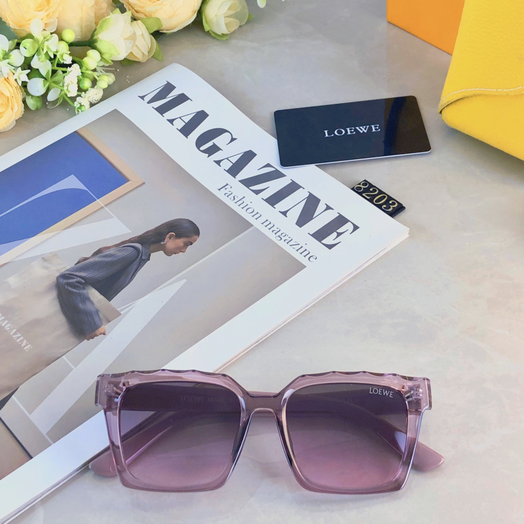 。。Loew*欧美网红女太阳镜方形街拍新款墨镜防紫外线ins粗框眼镜