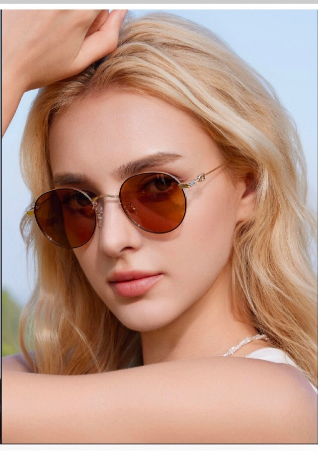 。。Gucc*新款轻盈圆形金属框偏光太阳镜女防紫外线高级感遮阳户外墨镜女潮