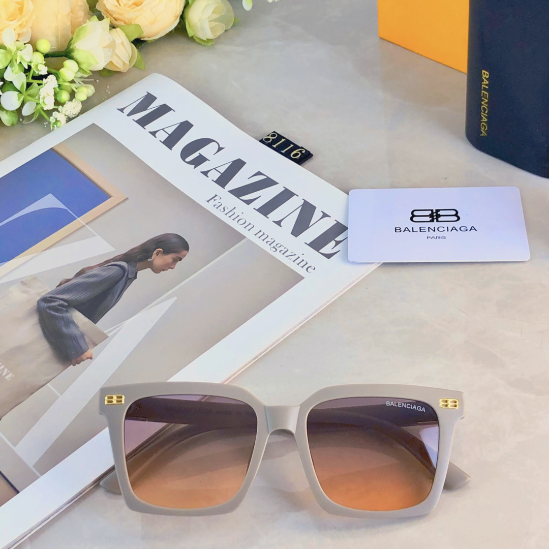 。。Balenciag*欧美复古猫眼嘻哈墨镜女ins小方框个性网红时尚百搭防紫外太阳镜