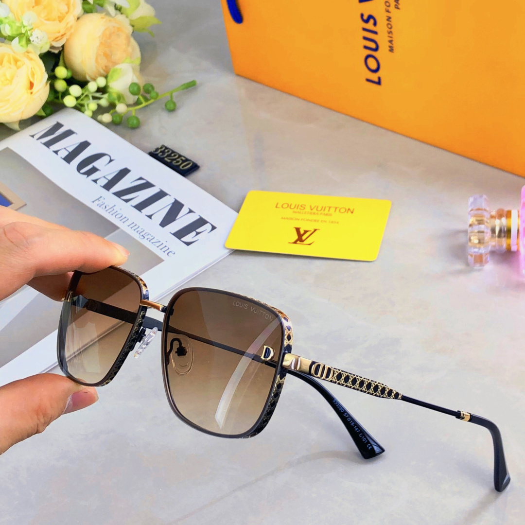 。。Louis vuitto*优雅复古墨镜甜酷辣妹凹造型网红同款防紫外线配饰太阳眼镜