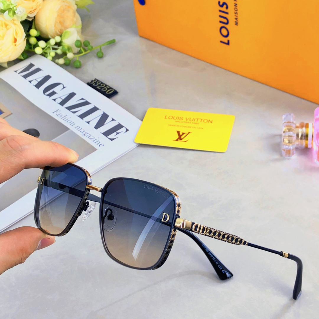 。。Louis vuitto*优雅复古墨镜甜酷辣妹凹造型网红同款防紫外线配饰太阳眼镜