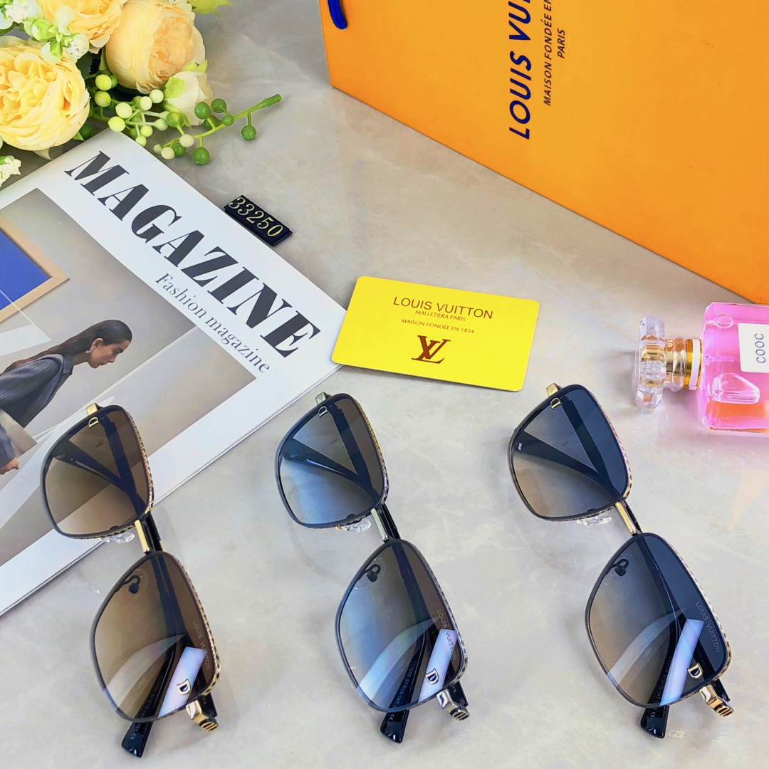 。。Louis vuitto*优雅复古墨镜甜酷辣妹凹造型网红同款防紫外线配饰太阳眼镜