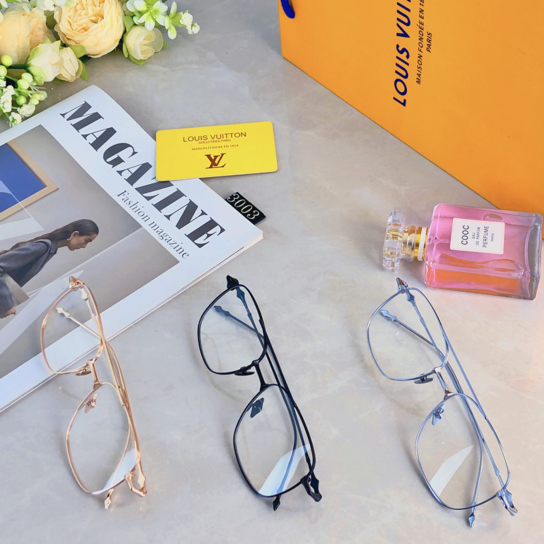 。。Louis vuitto*复古超轻金属眼镜架大框眼镜男方框大脸显瘦双梁配近视眼睛框架女