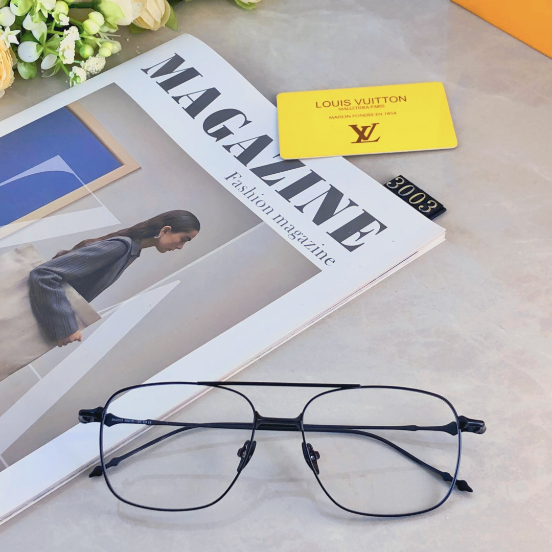 。。Louis vuitto*复古超轻金属眼镜架大框眼镜男方框大脸显瘦双梁配近视眼睛框架女