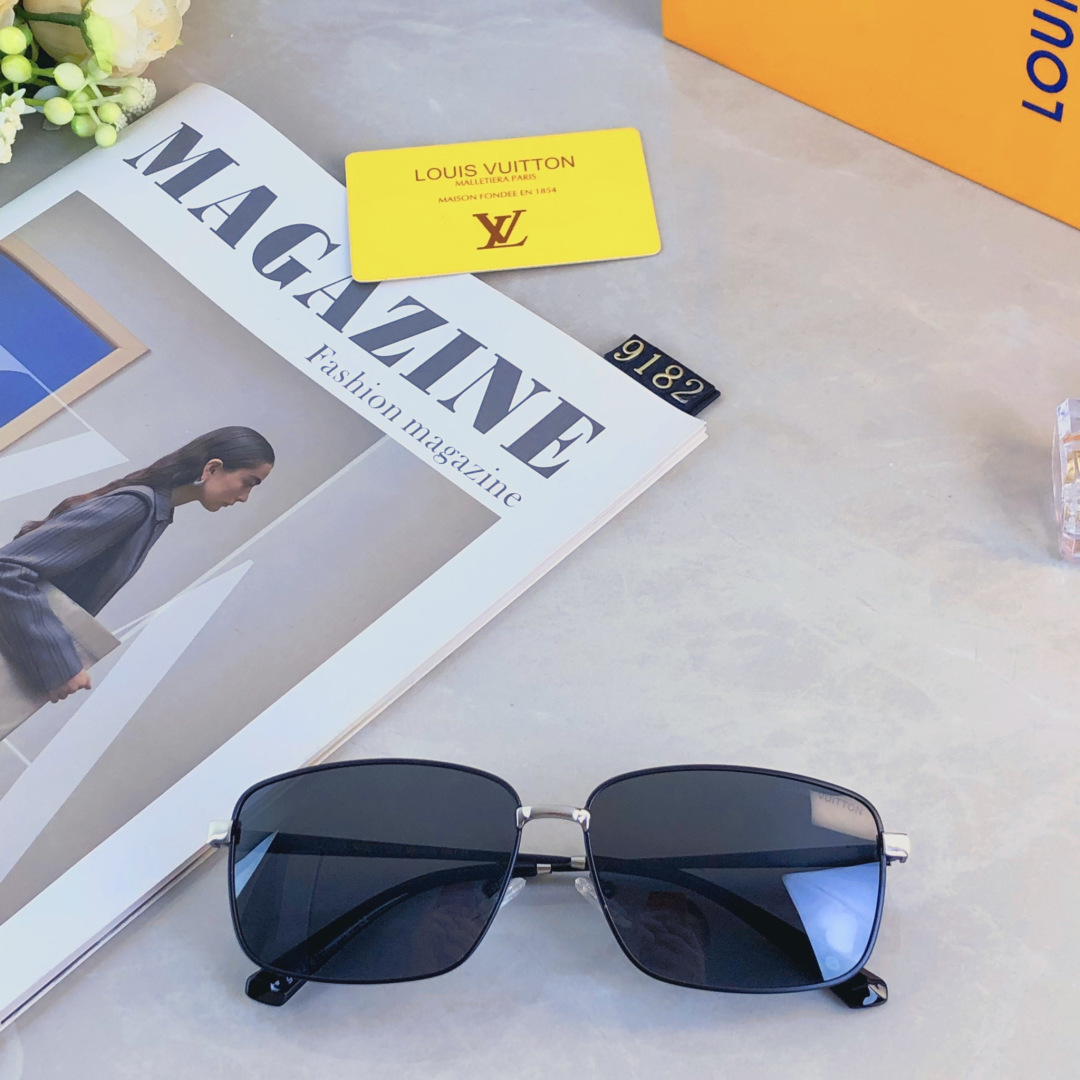 。。Louis vuitto*墨镜男潮方形个性耍酷眼镜 男士经典金属框单梁百搭太阳镜