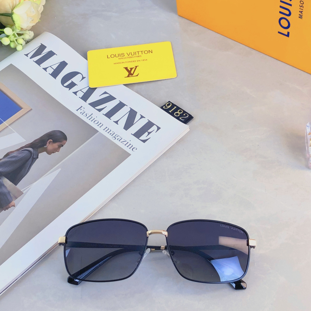 。。Louis vuitto*墨镜男潮方形个性耍酷眼镜 男士经典金属框单梁百搭太阳镜