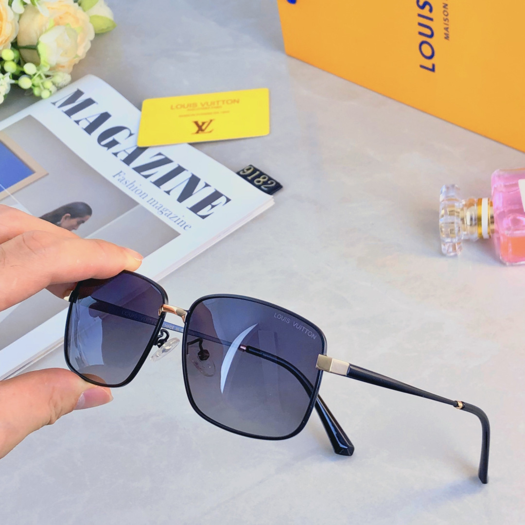 。。Louis vuitto*墨镜男潮方形个性耍酷眼镜 男士经典金属框单梁百搭太阳镜
