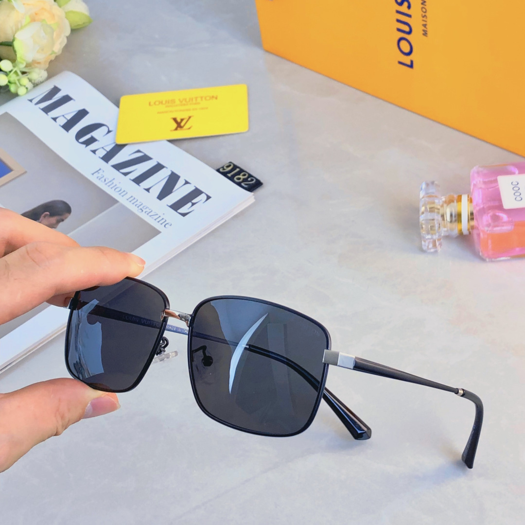 。。Louis vuitto*墨镜男潮方形个性耍酷眼镜 男士经典金属框单梁百搭太阳镜