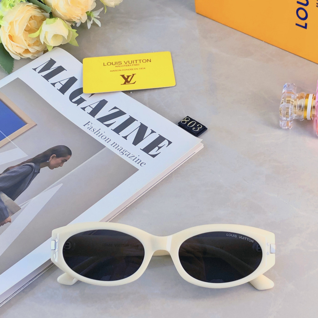 。。Louis vuitto*猫眼素颜黑超偏光太阳镜男女网红气质辣妹复古潮防紫外线墨镜