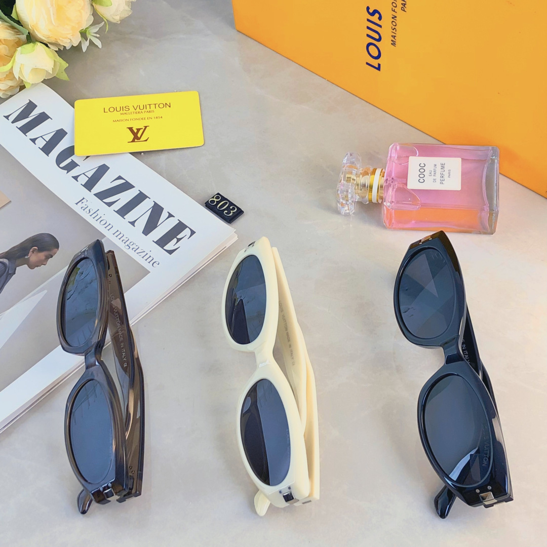 。。Louis vuitto*猫眼素颜黑超偏光太阳镜男女网红气质辣妹复古潮防紫外线墨镜