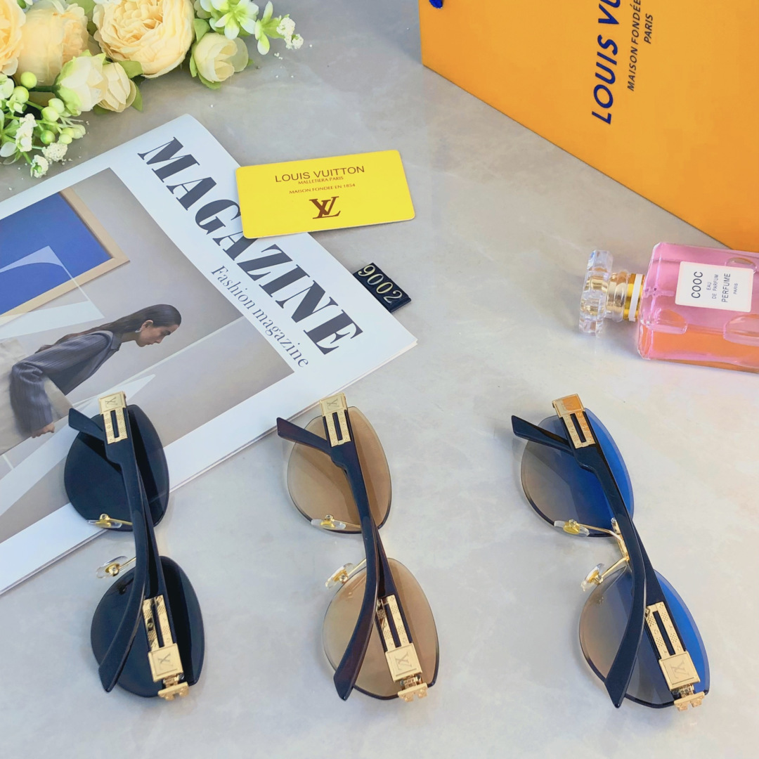 。。Louis vuitto*椭圆形无框切边墨镜辣妹街拍凹造型防晒装饰太阳镜