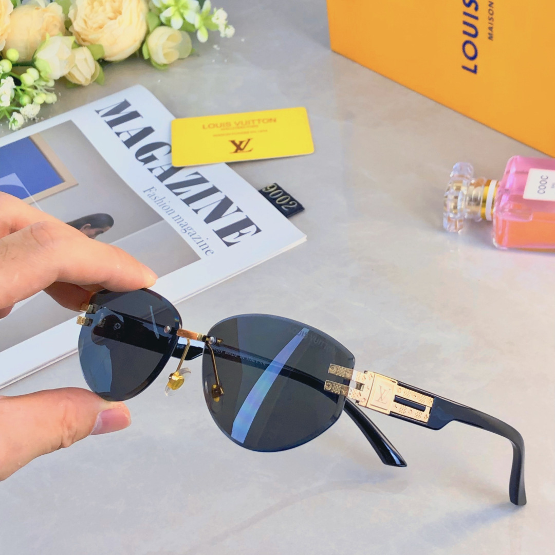 。。Louis vuitto*椭圆形无框切边墨镜辣妹街拍凹造型防晒装饰太阳镜