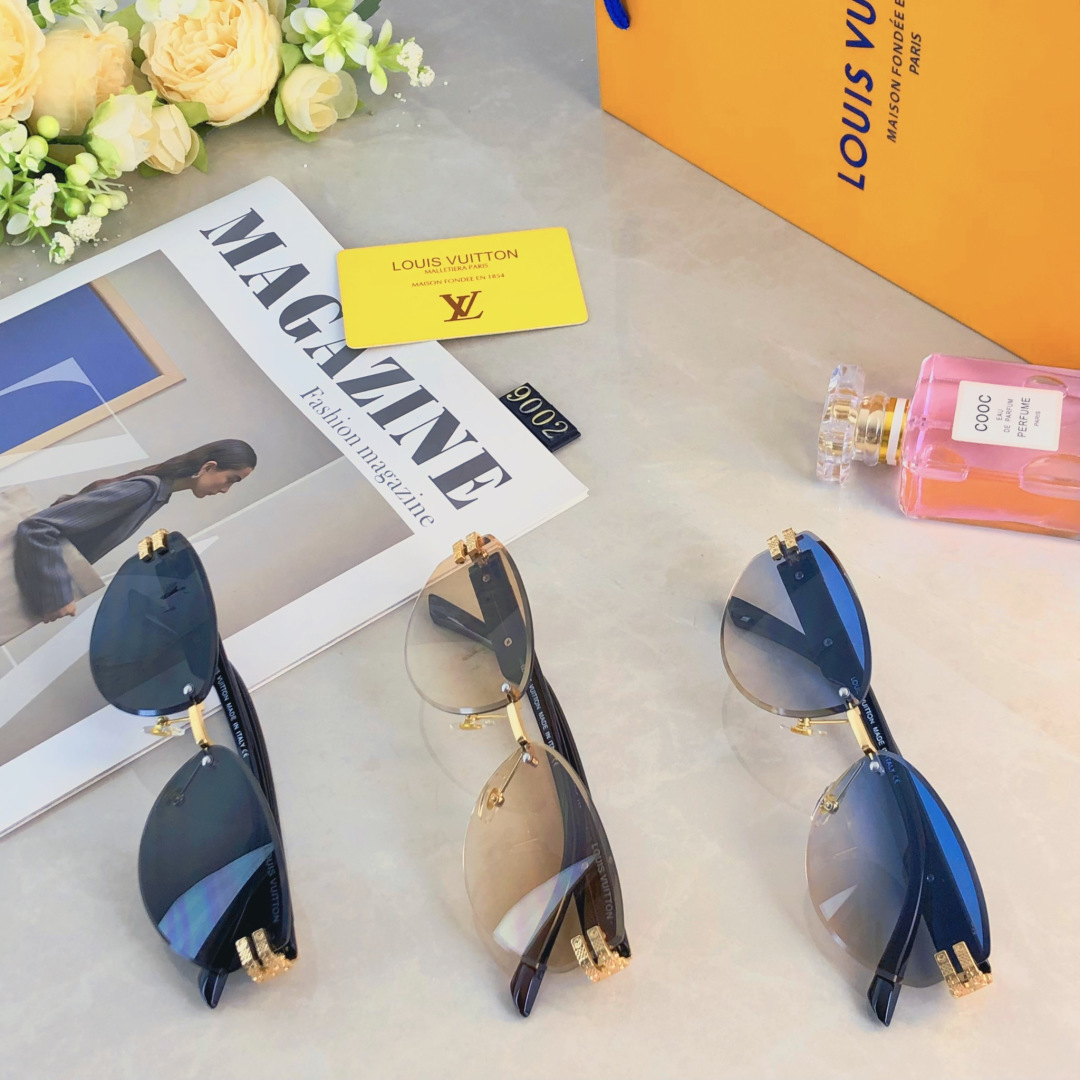 。。Louis vuitto*椭圆形无框切边墨镜辣妹街拍凹造型防晒装饰太阳镜