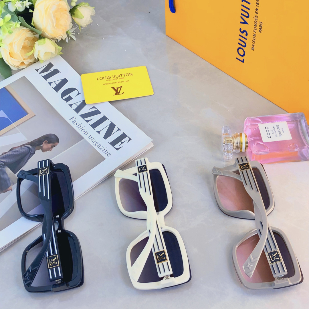 。。Louis vuitto*气质方形墨镜女款潮圆脸高级感遮阳防紫外线太阳镜