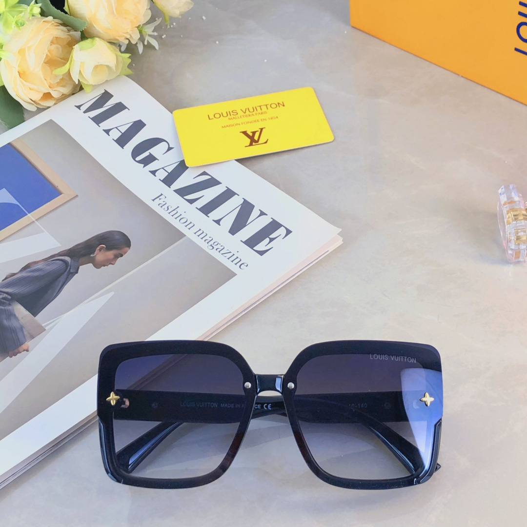 。。Louis vuitto*气质方形墨镜女款潮圆脸高级感遮阳防紫外线太阳镜