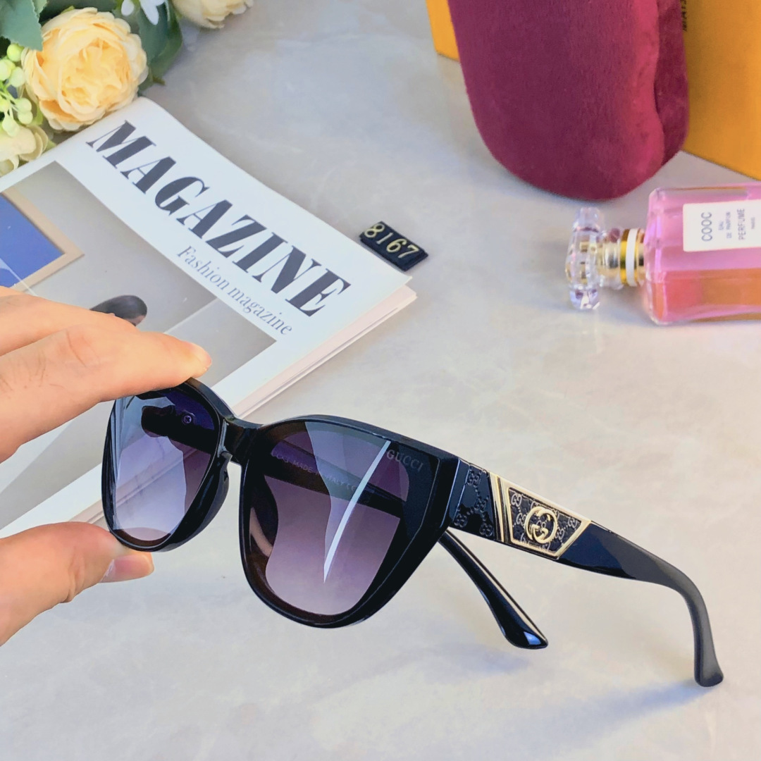 。。Gucc*欧美时尚潮流太阳镜女款复古方框墨镜户外旅游街拍防晒太阳眼镜