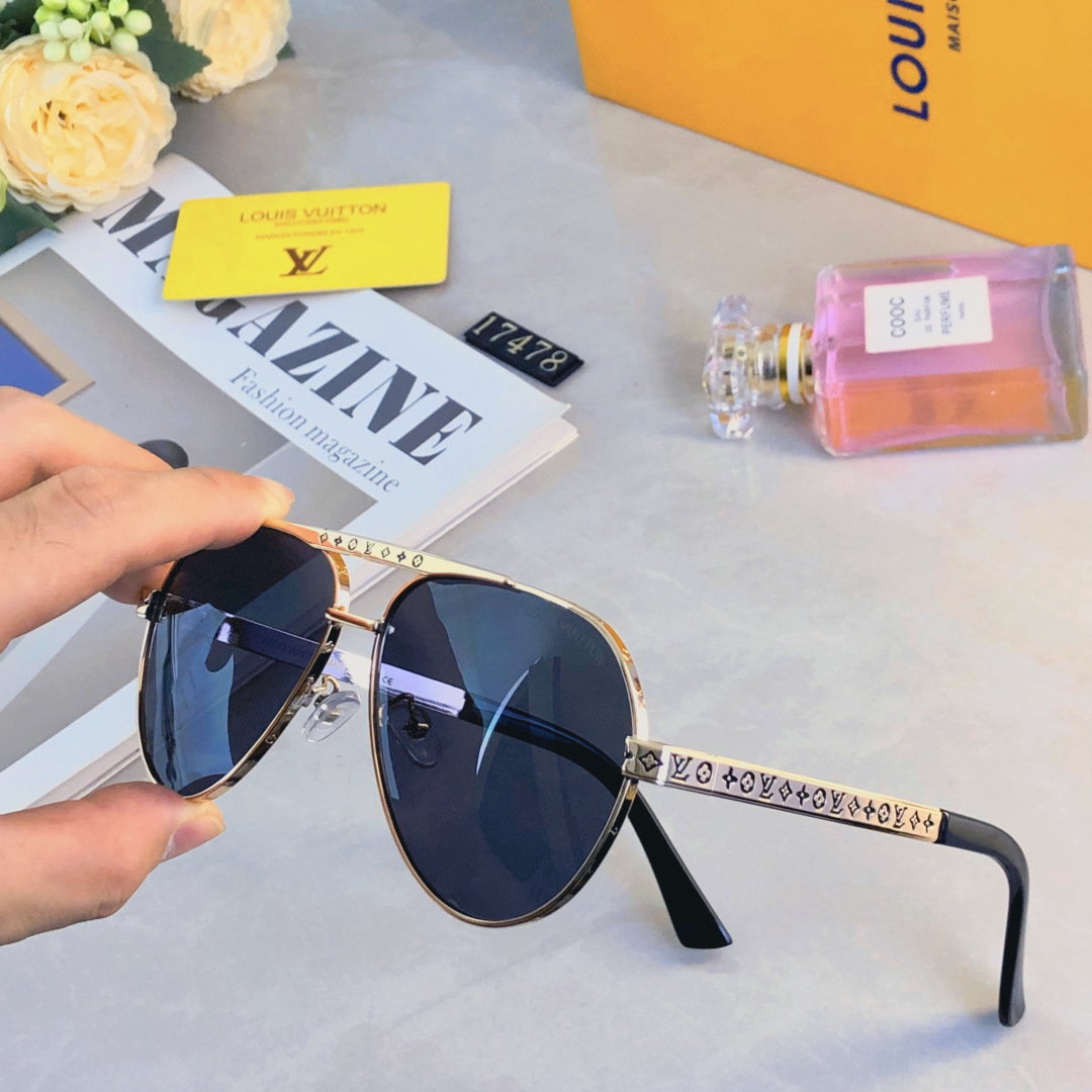。。Louis vuitto*新款太阳镜欧美爆款金属双梁时尚大框墨镜驾驶开车太阳眼镜