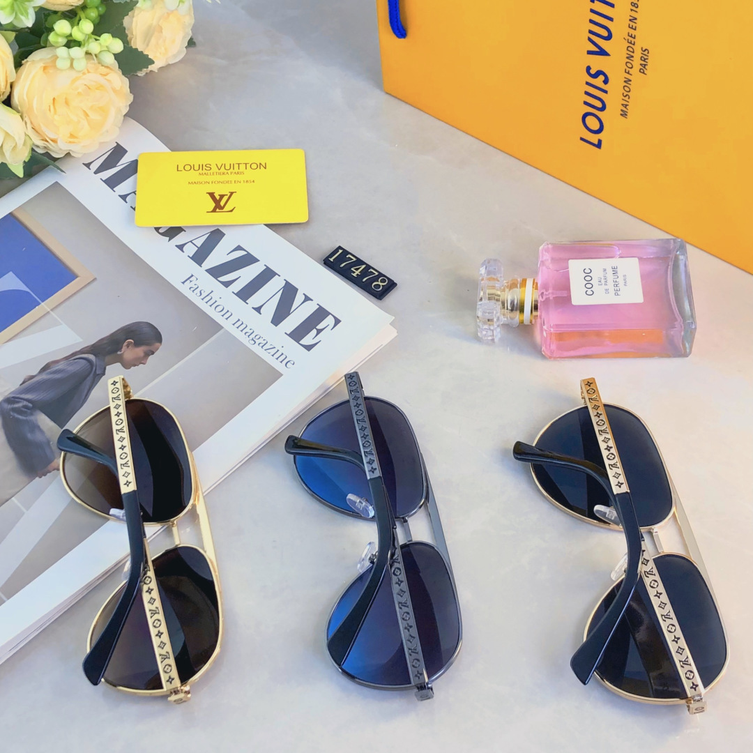 。。Louis vuitto*新款太阳镜欧美爆款金属双梁时尚大框墨镜驾驶开车太阳眼镜