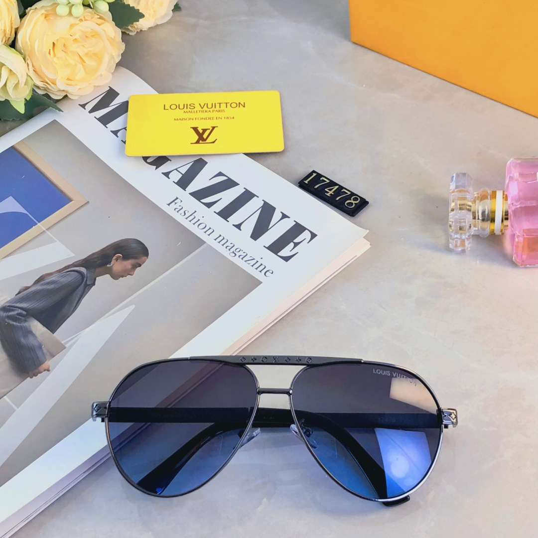 。。Louis vuitto*新款太阳镜欧美爆款金属双梁时尚大框墨镜驾驶开车太阳眼镜