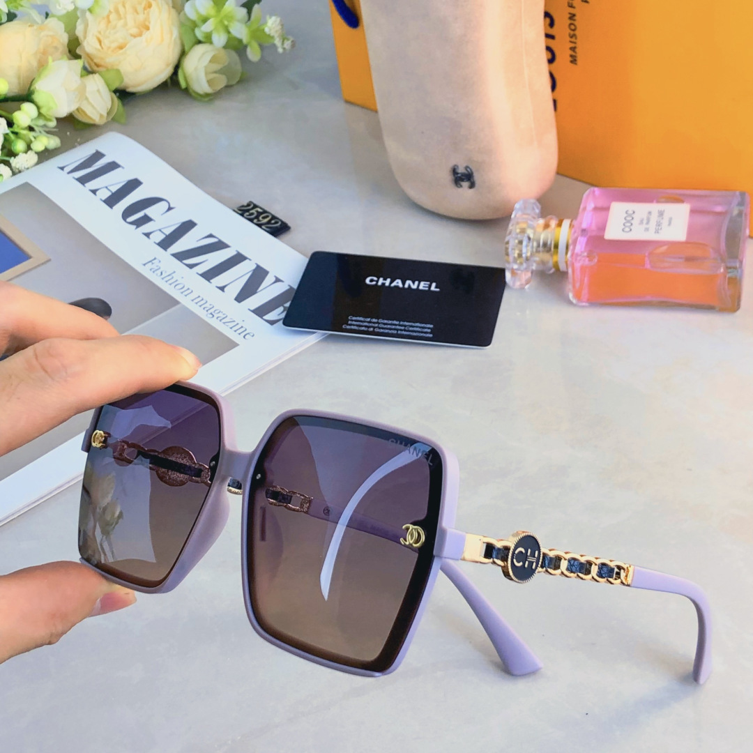 。。Chane*2025新款墨镜女网红气质复古潮流太阳镜偏光防紫外线百搭显脸小