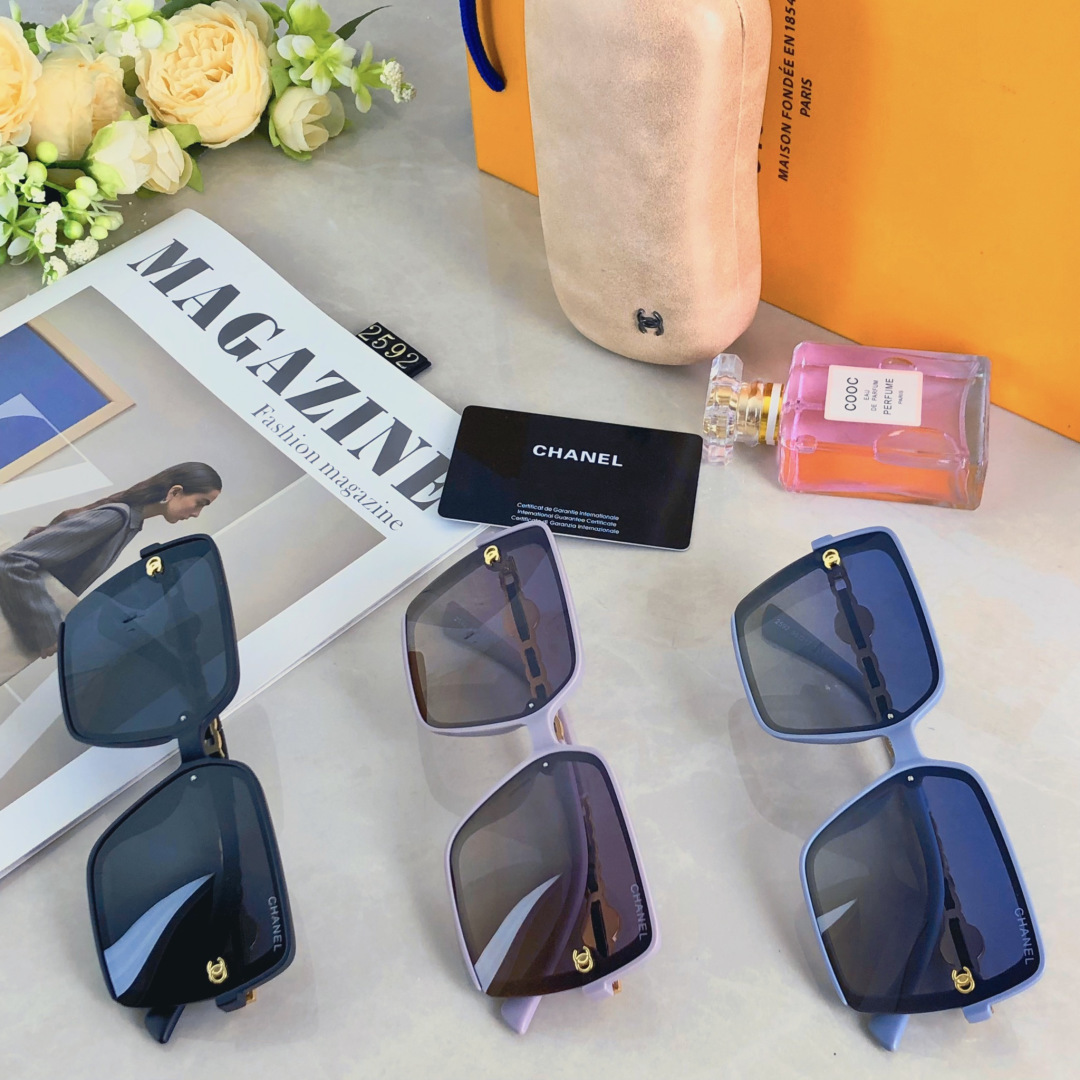 。。Chane*2025新款墨镜女网红气质复古潮流太阳镜偏光防紫外线百搭显脸小