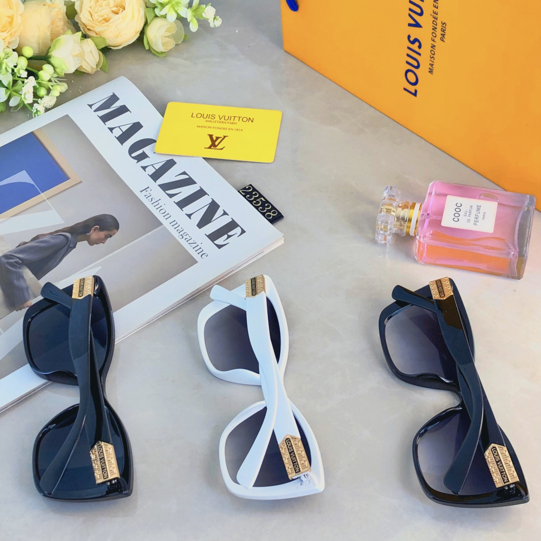 。。Louis vuitto*欧美黑色方框高级感墨镜女时尚复古网红街拍大框显瘦遮阳太阳眼镜