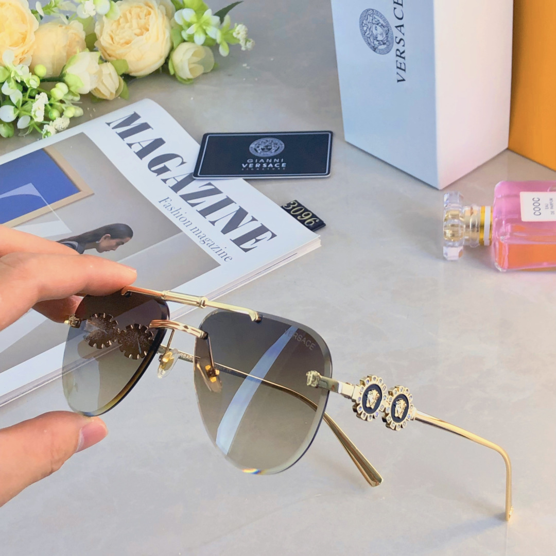 P105🔥🔥Versac*2025新款欧美无框墨镜帅气小脸时髦高级感街拍ins太阳镜