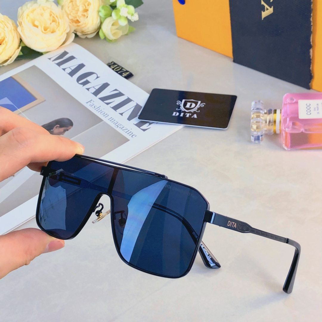 。。DIT*新款连体一片式太阳镜时尚欧美个性金属大框太阳眼镜潮人驾驶墨镜