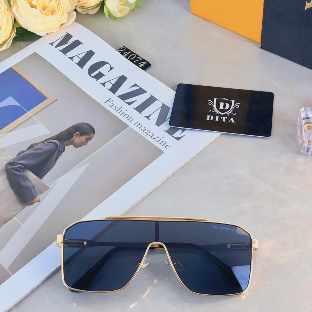 。。DIT*新款连体一片式太阳镜时尚欧美个性金属大框太阳眼镜潮人驾驶墨镜