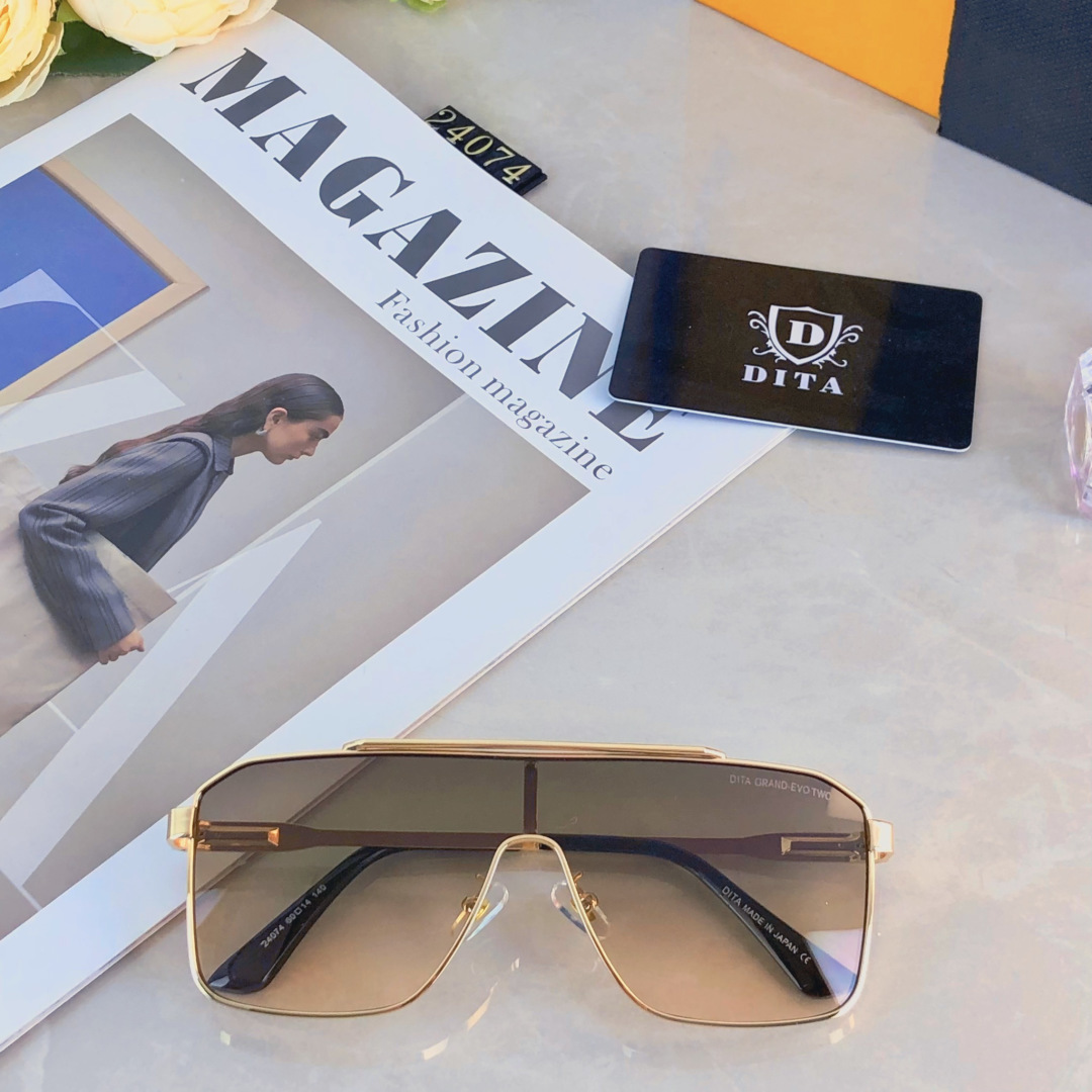 。。DIT*新款连体一片式太阳镜时尚欧美个性金属大框太阳眼镜潮人驾驶墨镜