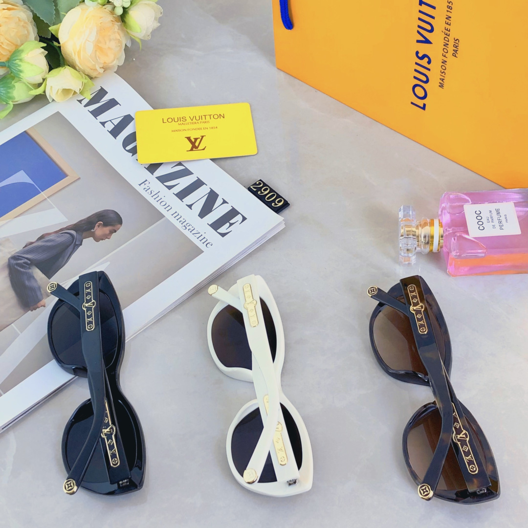 。。Louis vuitto*美式复古猫眼墨镜女潮ins网红款Y2K辣妹街拍防晒太阳眼镜男款