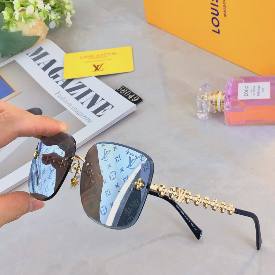 。。Louis vuitto*链条墨镜女复古无框太阳镜网红街拍气质开车驾驶眼镜高级
