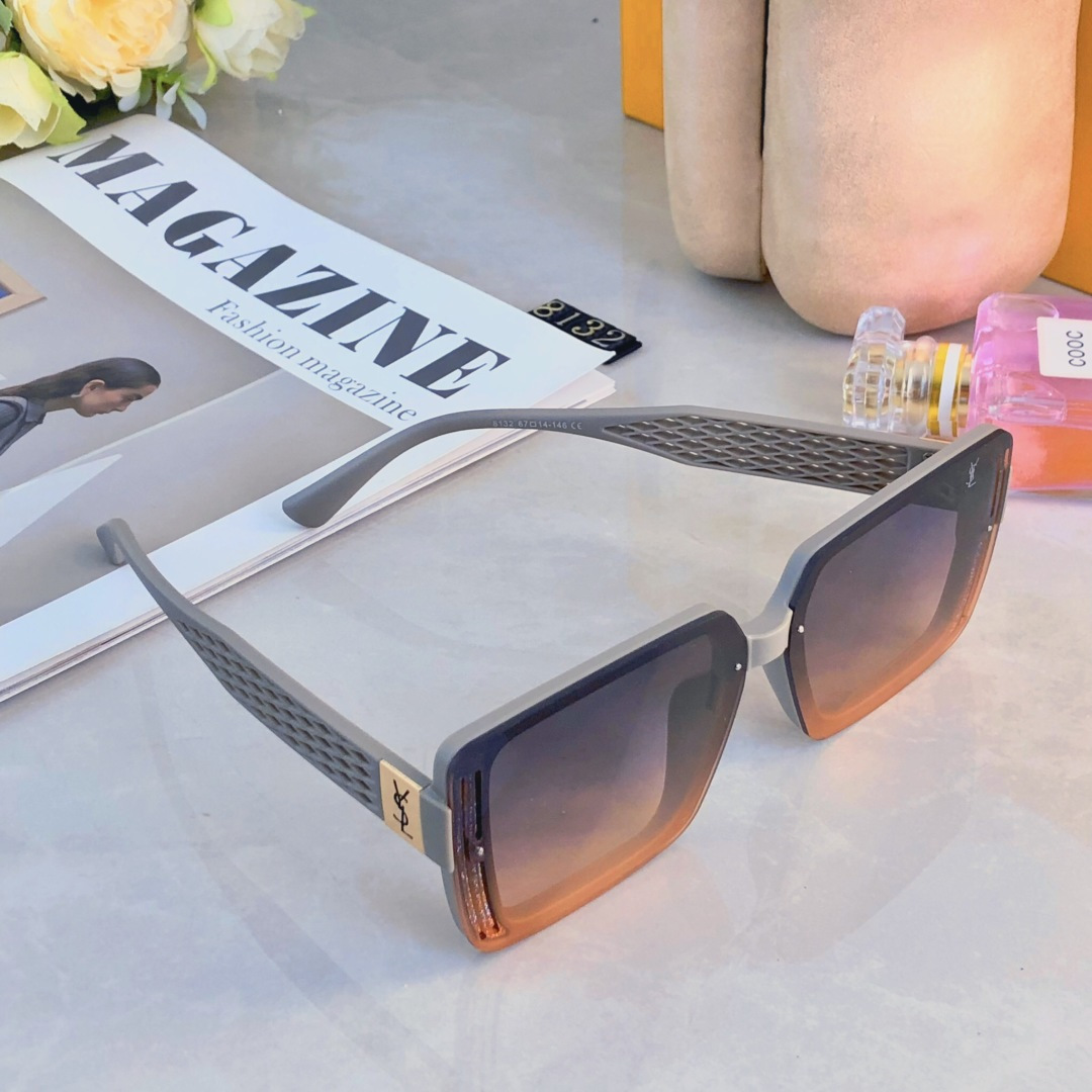 。。Ysl新款方形字母百搭太阳镜气质简约欧美风墨镜女防紫外线超轻ins风