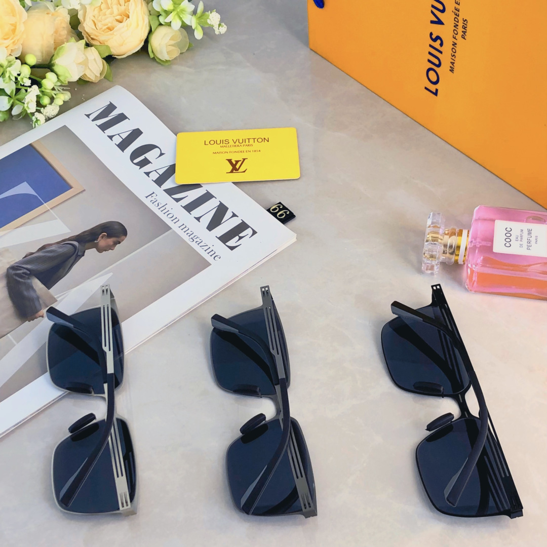 。。Louis vuitto*男士开车无螺丝金属太阳镜高清尼龙偏光墨镜女防紫外线潮