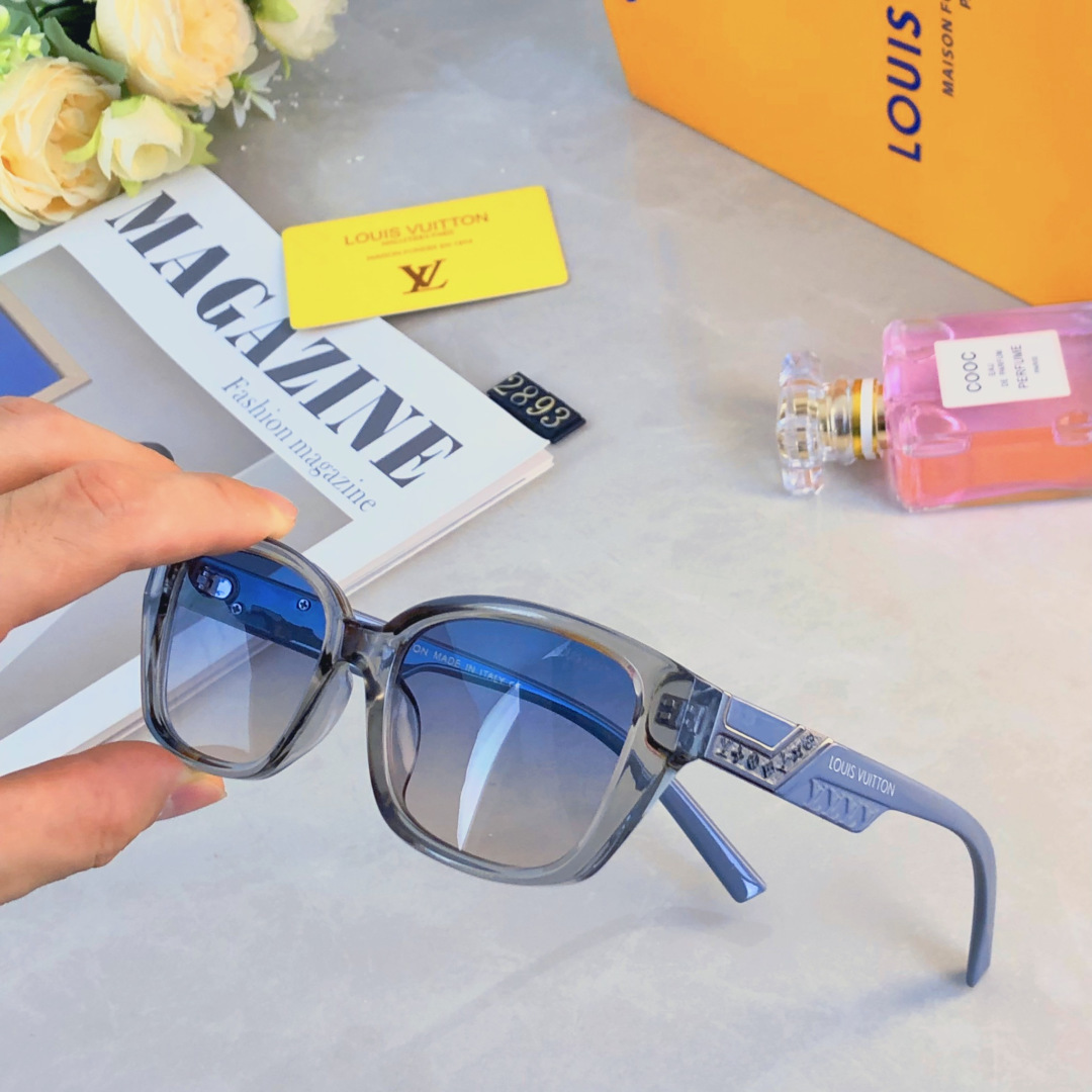 Louis vuitto*韩版百搭渐变色墨镜UV400防紫外线辐射方框素颜瘦脸潮太阳眼镜