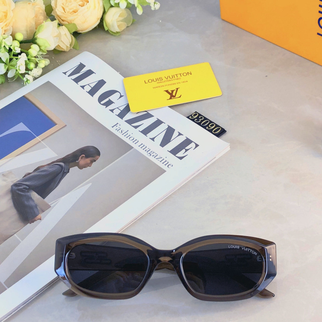 🔥🔥Louis vuitto*韩版潮大框个性偏光太阳眼镜男女网红黑色显脸小复古墨镜街拍