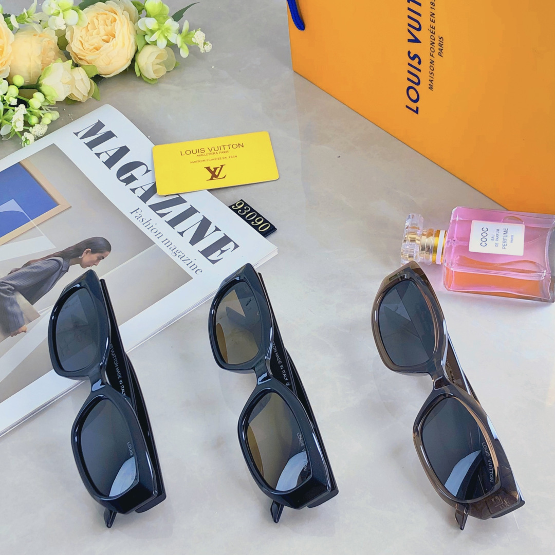 🔥🔥Louis vuitto*韩版潮大框个性偏光太阳眼镜男女网红黑色显脸小复古墨镜街拍