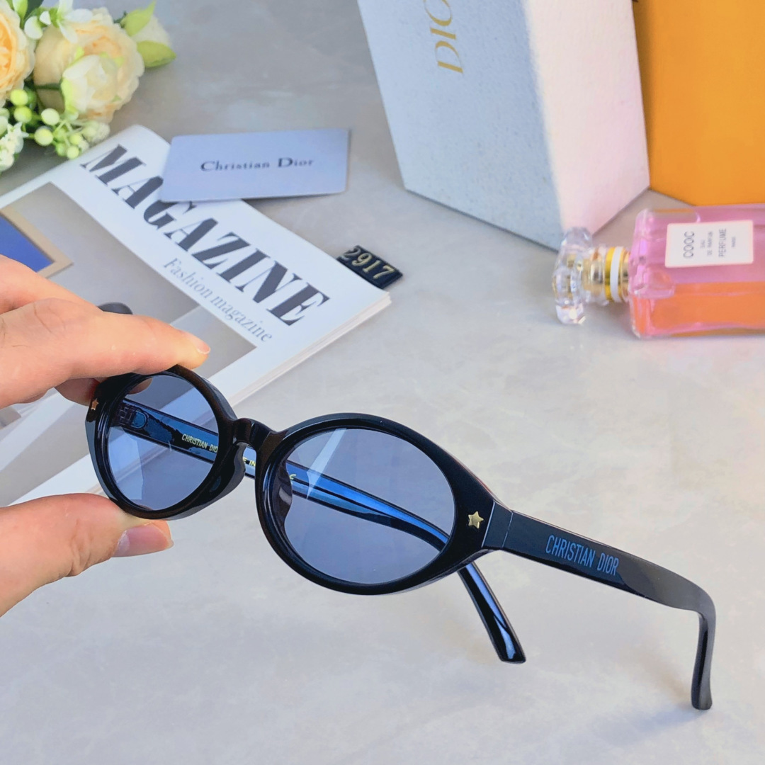 🔥🔥Dio*简约小框墨镜女潮复古港风高级感防紫外线太阳眼镜