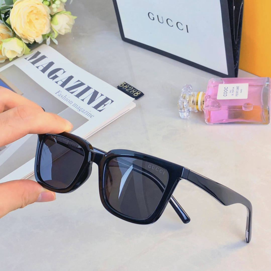 🔥🔥Gucc*韩版日落色眼镜明星虞书欣同款渐变太阳镜小红书网红大脸显瘦