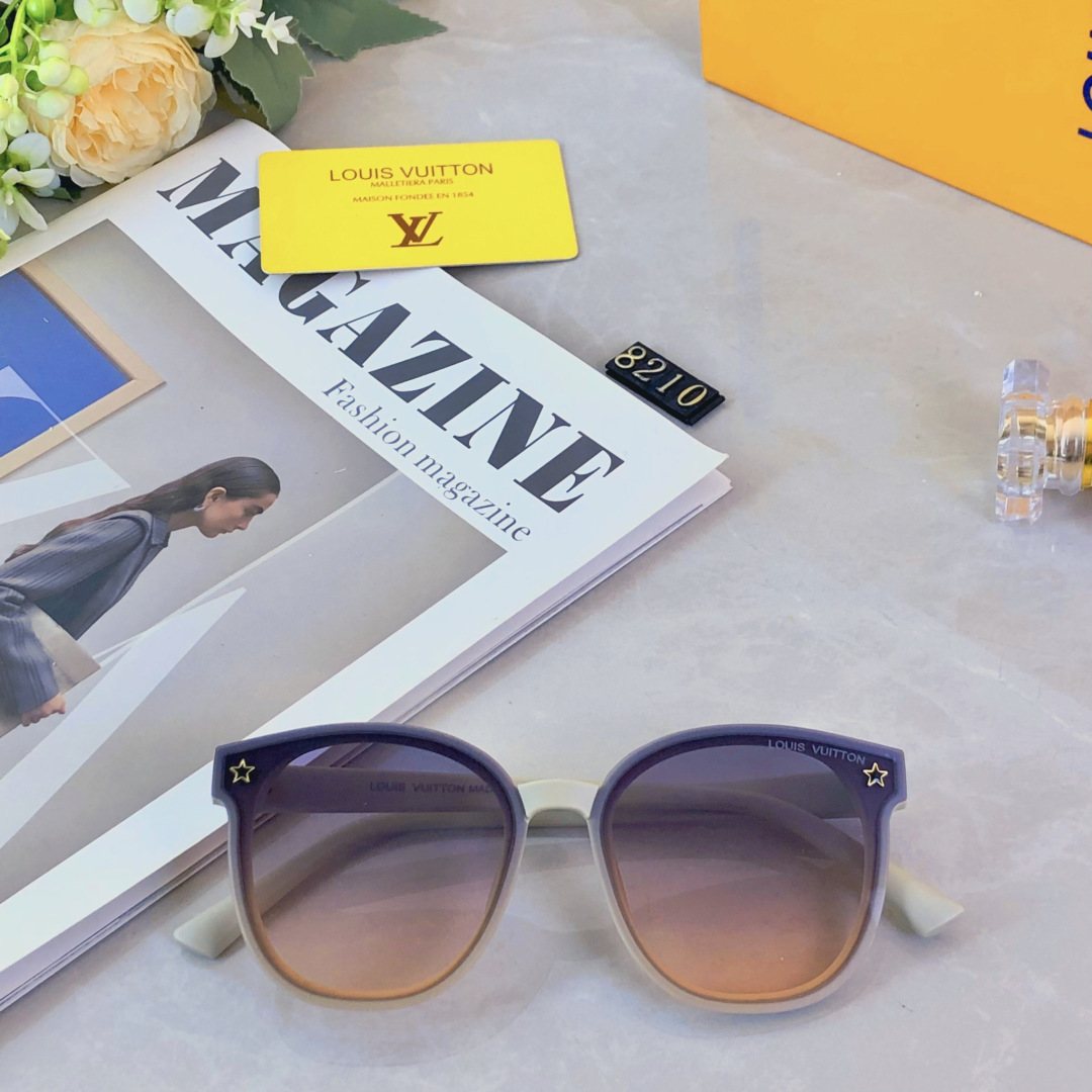 🔥🔥Louis vuitto*复古方框简约墨镜女款高级感2025新款圆脸显瘦海边遮阳防晒太阳镜