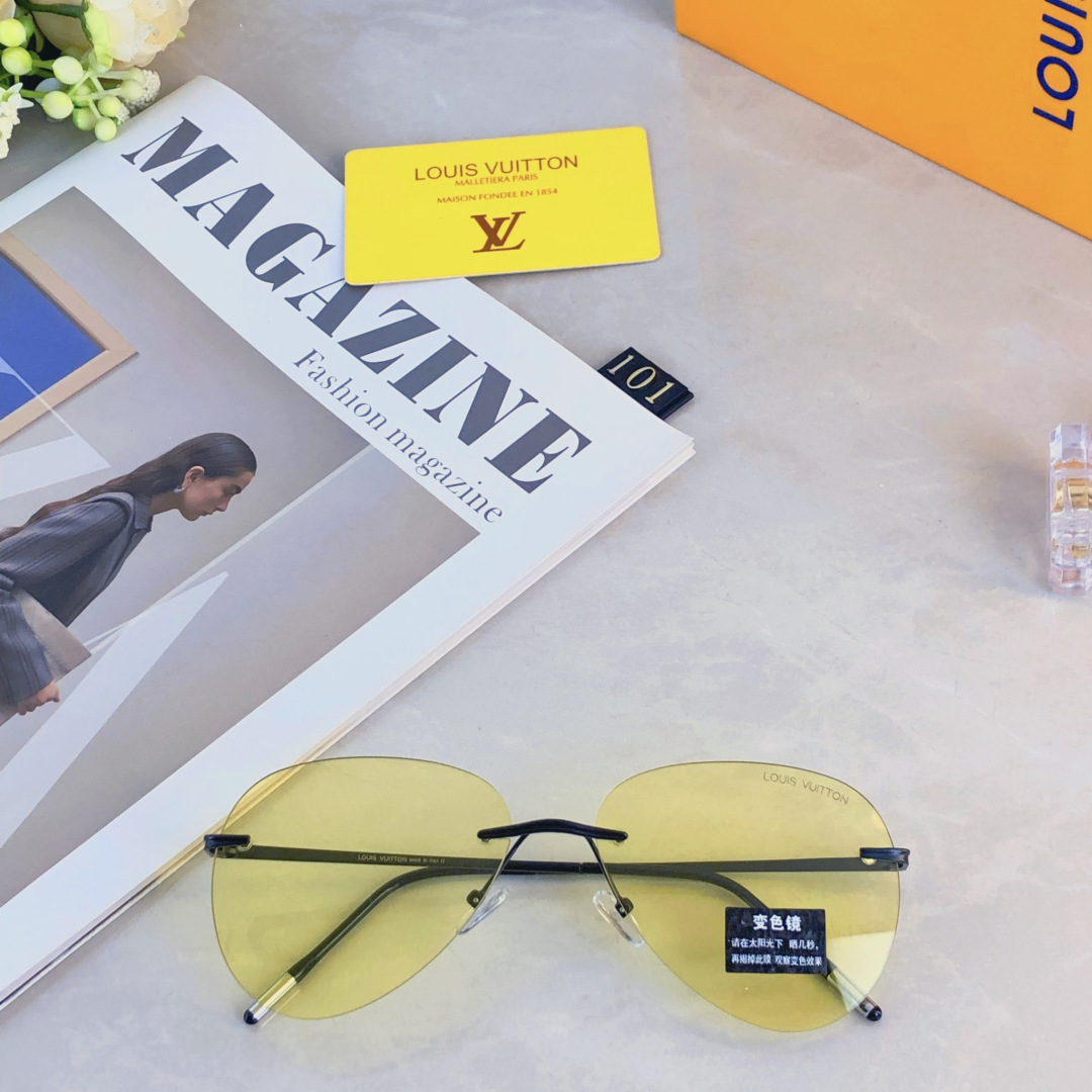 🔥🔥Louis vuitto*新款超轻无框太阳镜男飞行员墨镜无框蛤蟆镜司机开车钓鱼太阳眼镜